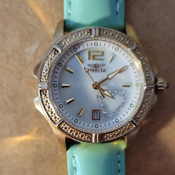 Invicta Jewelry - Invicta 0689 Wildflower 31mm Watch with Mint Green Leather Strap